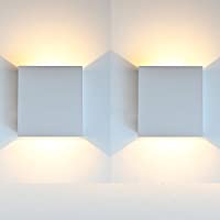 Aplique Pared Interior LED- 2 Pcs Aluminio Lámpara de pared Moderna 7W Blanco Cálido perfecto para La Sala De Estar…